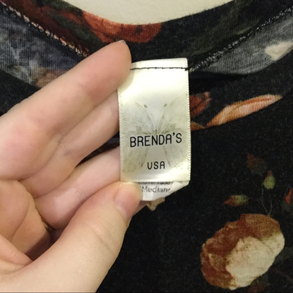 Black Floral Asymmetrical Hem Dress - Picture 2 of 7